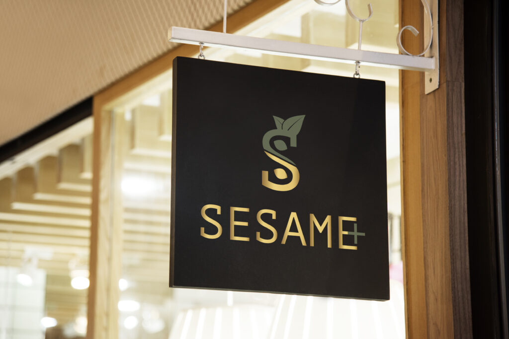 Mockup sign outside of a shop